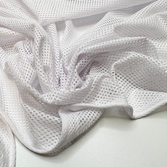 Court Side Comfort - Sport Mesh Poly/Spandex Knit - White - Bundles