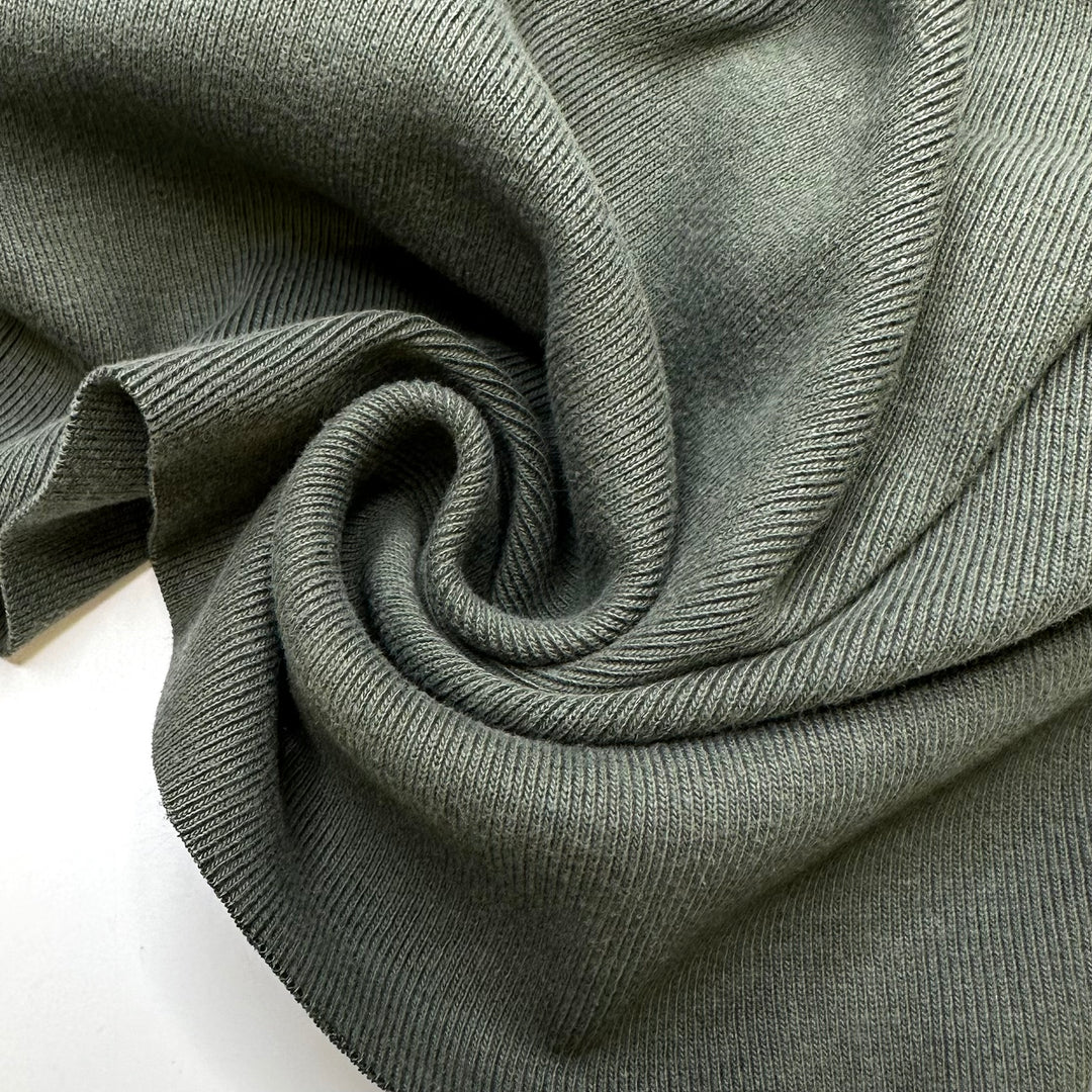 Watching Tv - Tubular Rib Knit Cotton Blend Knit - Green - 2M Bundle