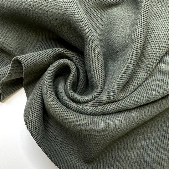 Watching Tv - Tubular Rib Knit Cotton Blend Knit - Green - 2M Bundle