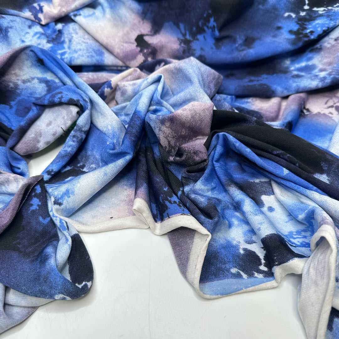NTF - July 4 - Jersey Poly/Spandex Knit - Blue/Purple Abstract - Bundles