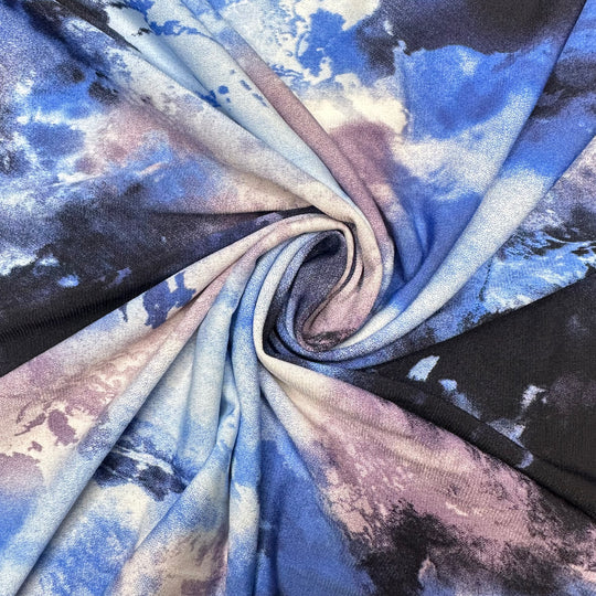 NTF - July 4 - Jersey Poly/Spandex Knit - Blue/Purple Abstract - Bundles