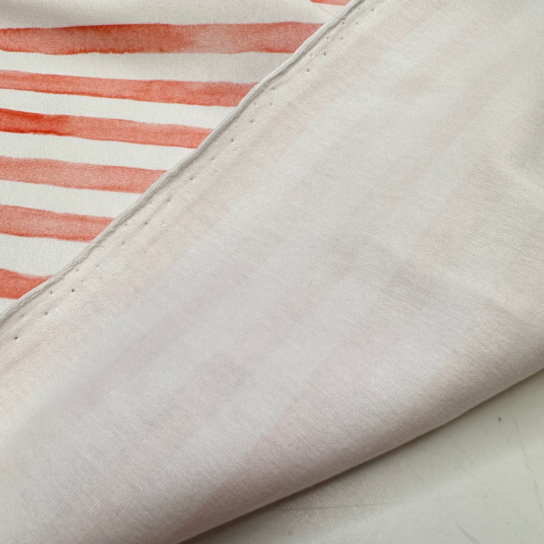 NTF - July 11 - Jersey Cotton Blend Knit - Light White/Faint Red Stripes - Bundles
