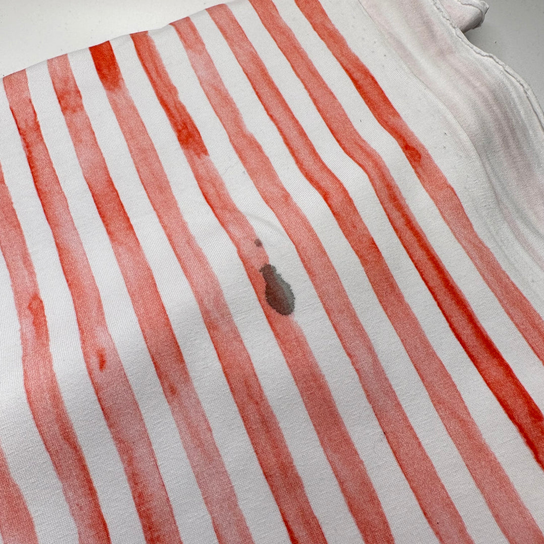 NTF - July 11 - Jersey Cotton Blend Knit - Light White/Faint Red Stripes - Bundles