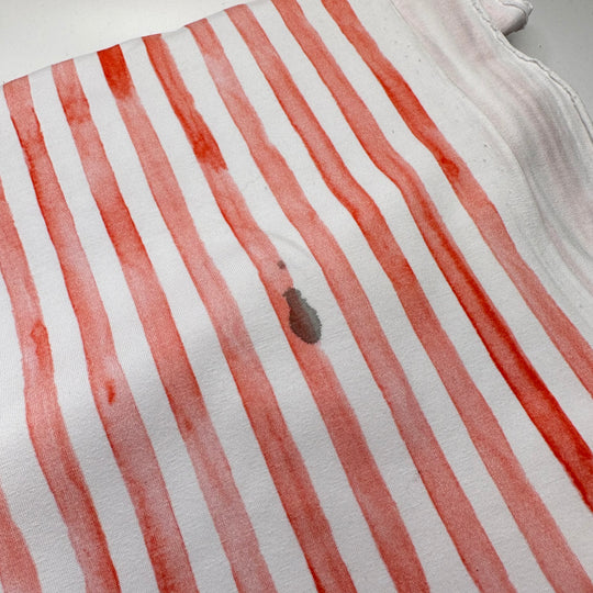 NTF - July 11 - Jersey Cotton Blend Knit - Light White/Faint Red Stripes - Bundles