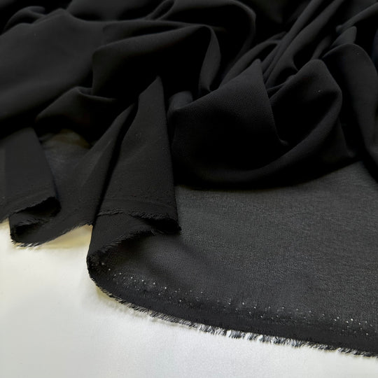 Summer Friendly Evening Wear - Embroidered Chiffon Poly Woven - Black - Bundles