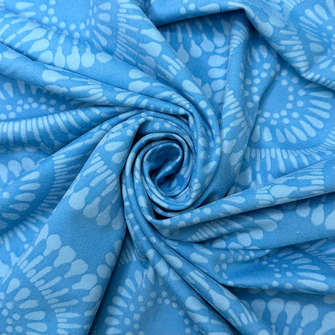Urban Camouflage - Jersey Polyester Blend Knit - Blue Geometric - Bundles