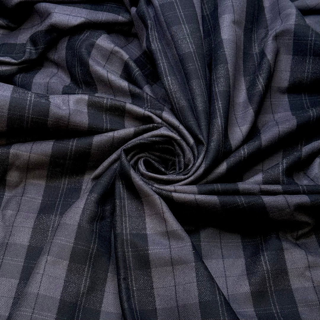 Shacket Weather Approaching - Flanel Cotton Woven - Dark Grey Plaid - Bundles