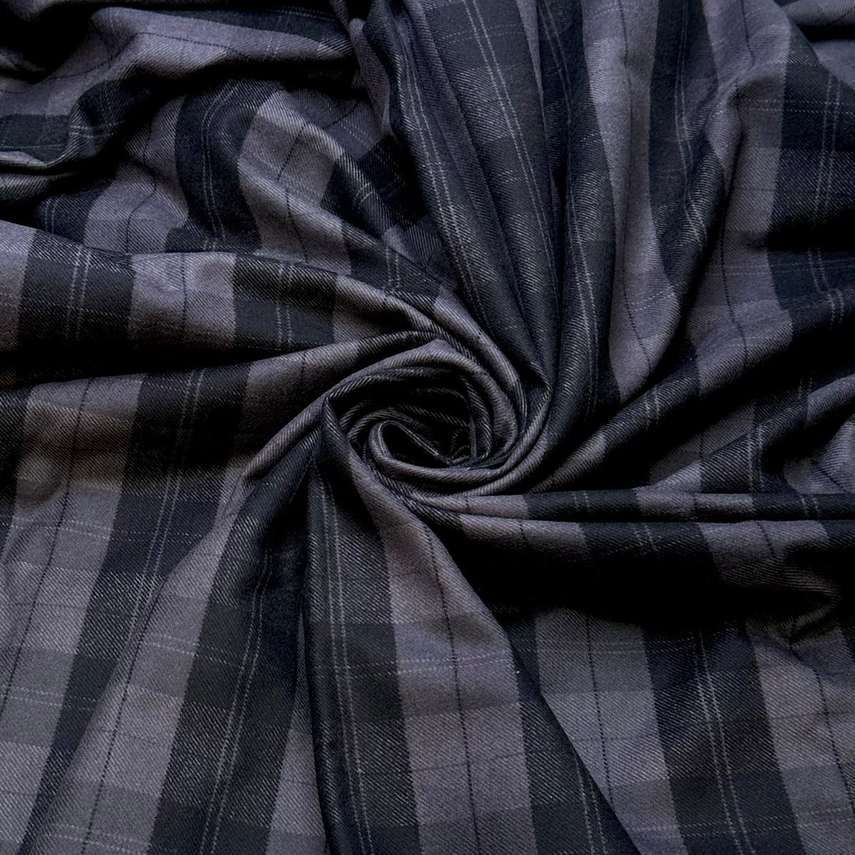 Shacket Weather Approaching - Flanel Cotton Woven - Dark Grey Plaid - Bundles