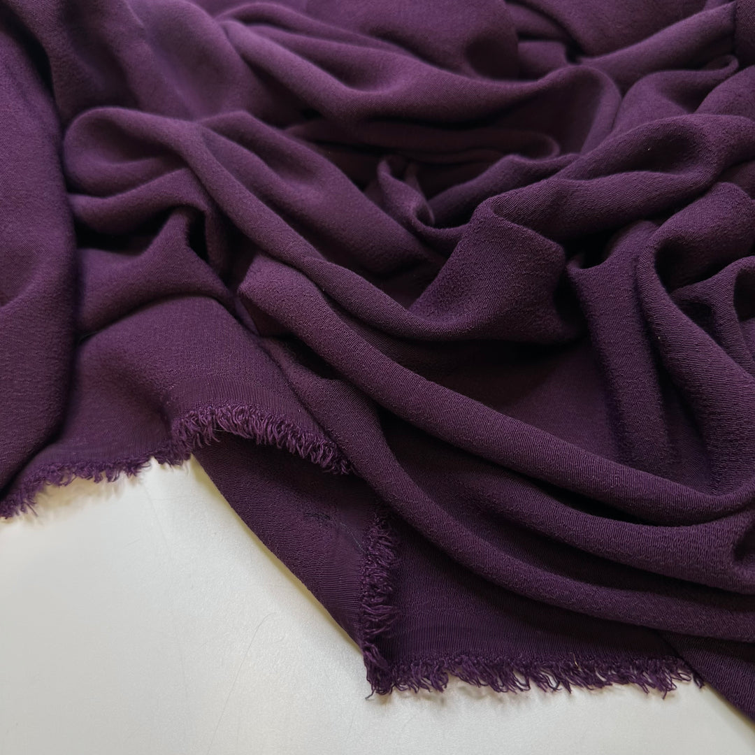 Starting A New Book - Crepe Cotton Blend Woven - Dark Purple - Bundles