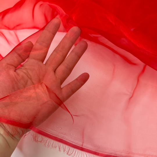 Ruby Red - Organza Poly Woven - Red - Bundles