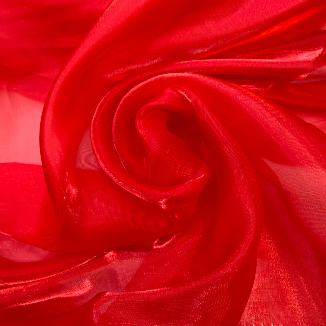 In A Red Dress - Liquid Organza Poly/Metallic Woven - Red - Bundles