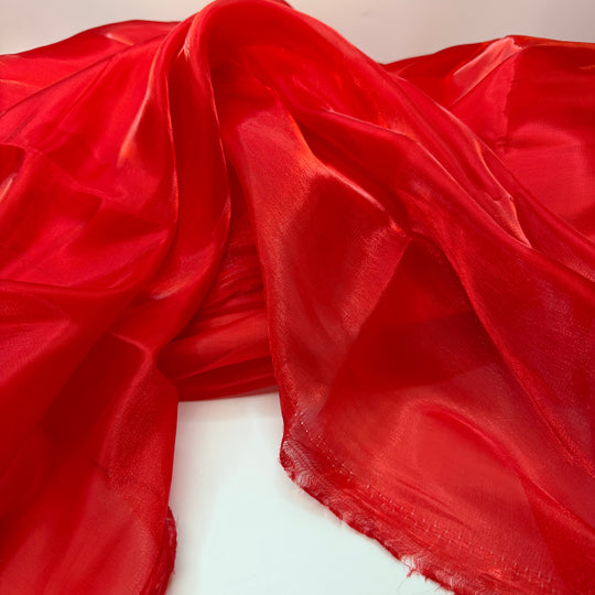 In A Red Dress - Liquid Organza Poly/Metallic Woven - Red - Bundles