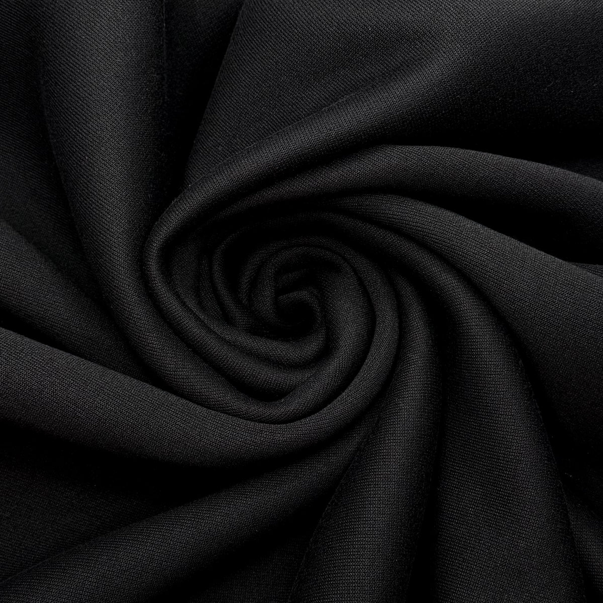 Rewind The VHS - Rib Knit Fleece Double Cloth Knit Polyester Blend  - Black - 2M Bundle