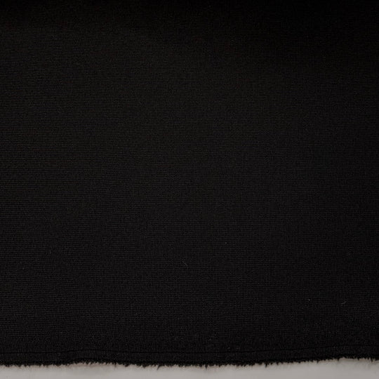 Rewind The VHS - Rib Knit Fleece Double Cloth Knit Polyester Blend  - Black - 2M Bundle