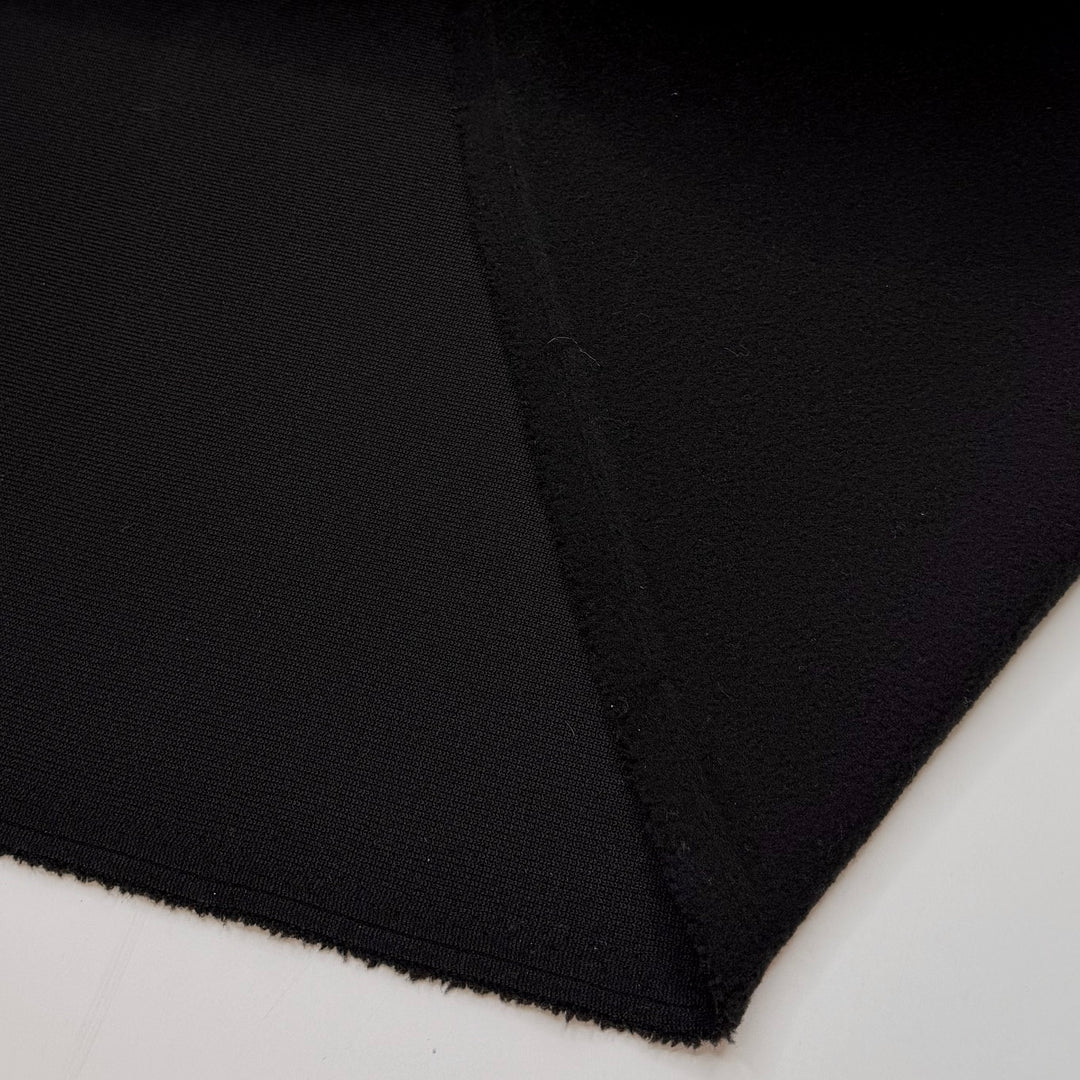 Rewind The VHS - Rib Knit Fleece Double Cloth Knit Polyester Blend  - Black - 2M Bundle