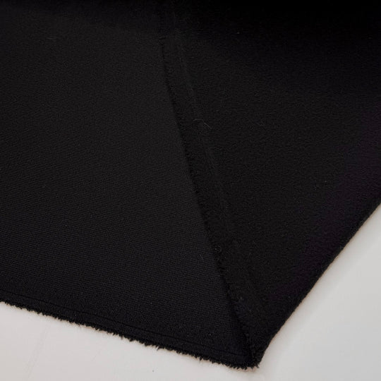 Rewind The VHS - Rib Knit Fleece Double Cloth Knit Polyester Blend  - Black - 2M Bundle