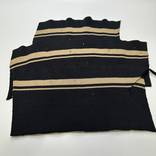 Ribbing - Double Width - Black/Beige Stripes - 3 Pack
