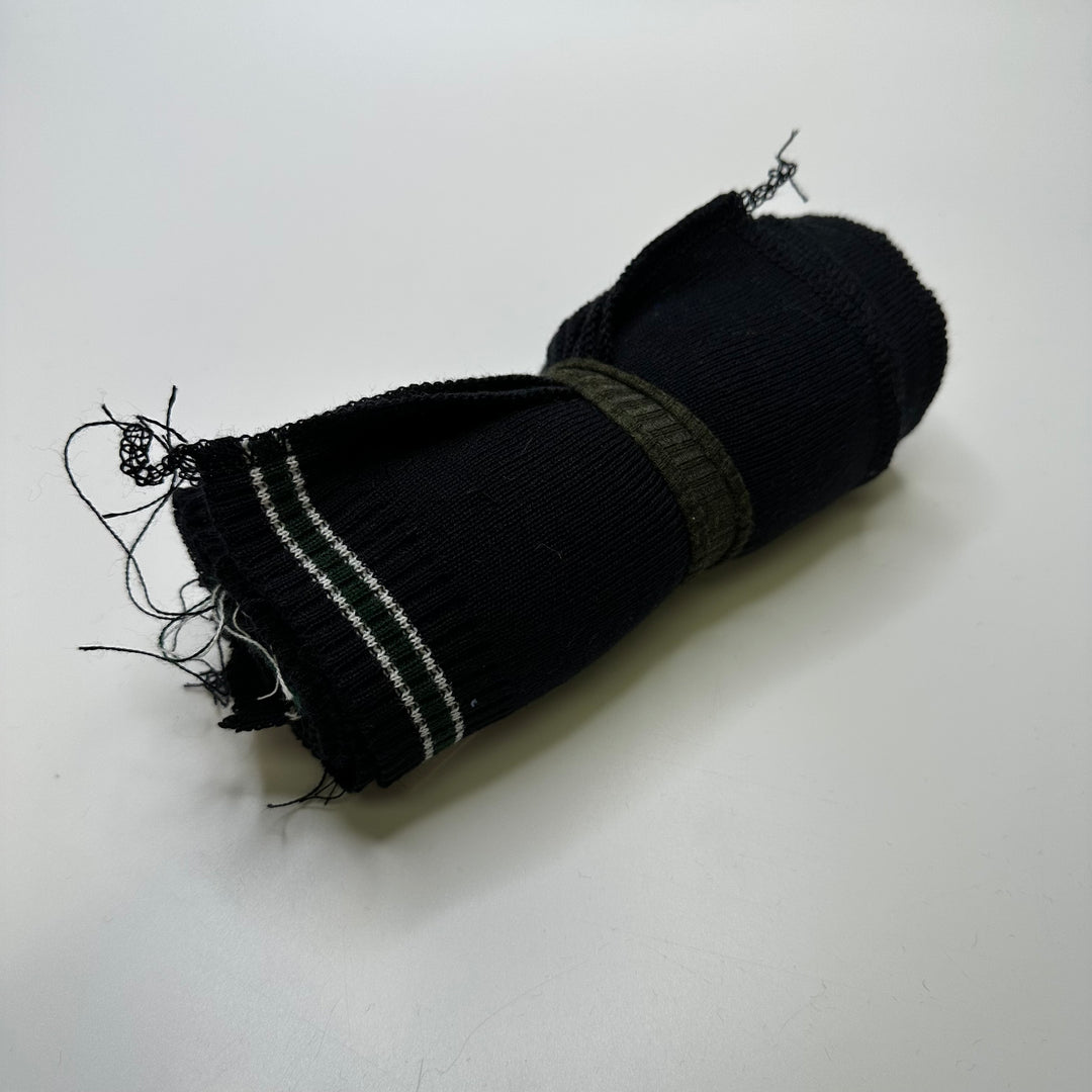 Cuffs Ribbing - Black/Green Stripes - 10 Pack