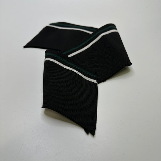 Ribbing - Double Width - Black/Green Stripes - 3 Pack