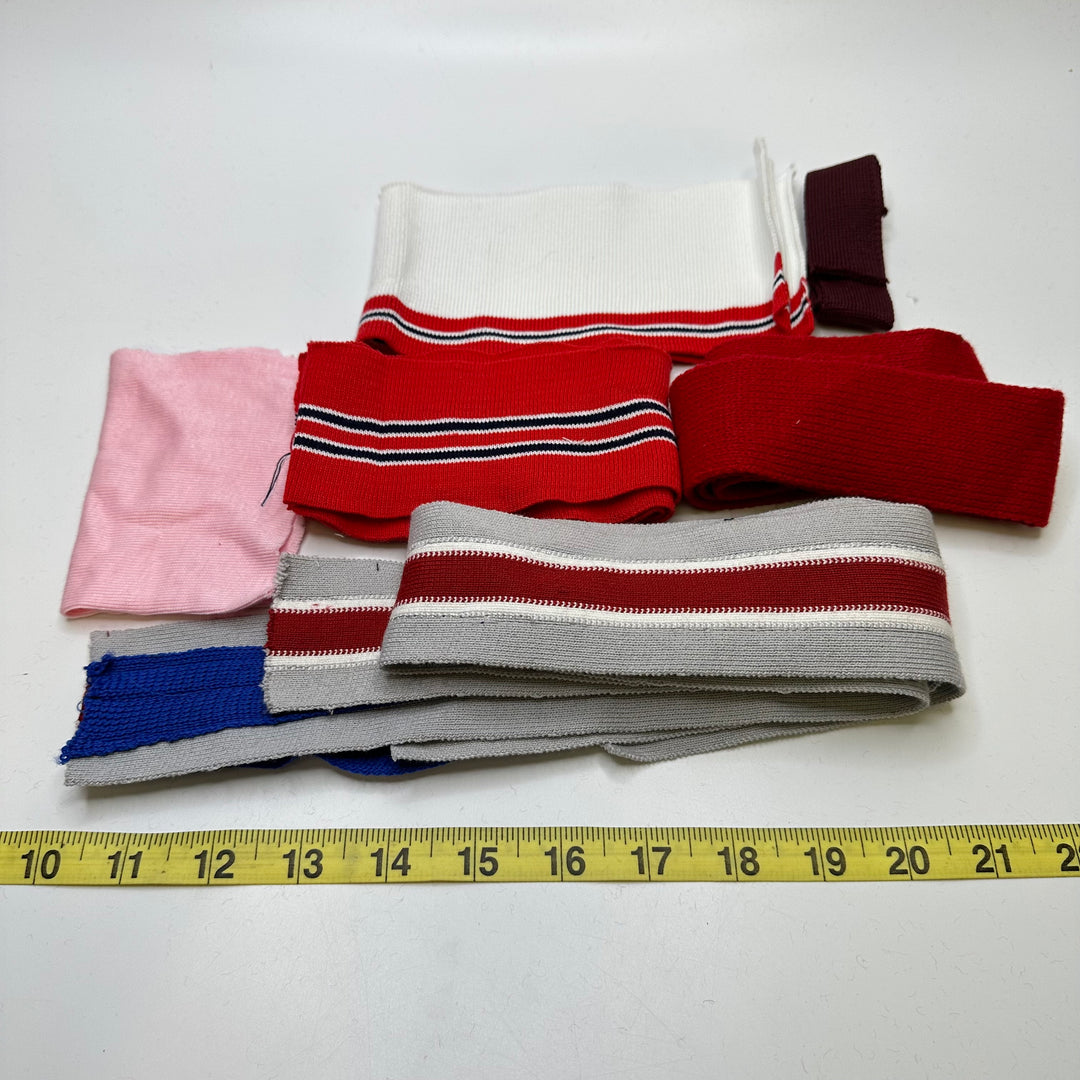 Multi-Use Ribbing - Red/Pink Stripes - 7 Pack