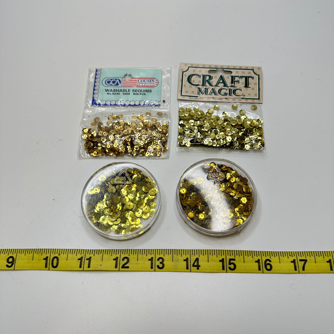 Gold Sequins Pack Sequins - Yellow/Gold - 4 Pack