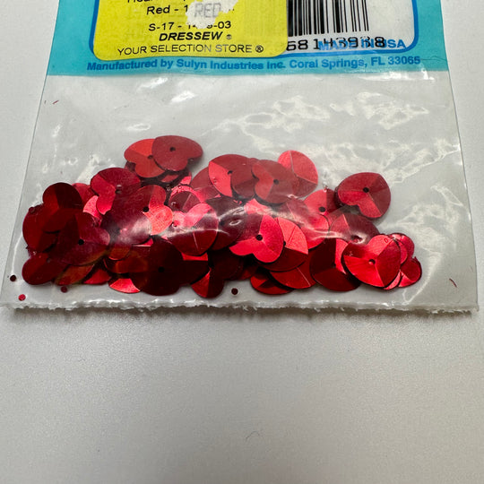 Hearts Sequins - Red - 1 Pack