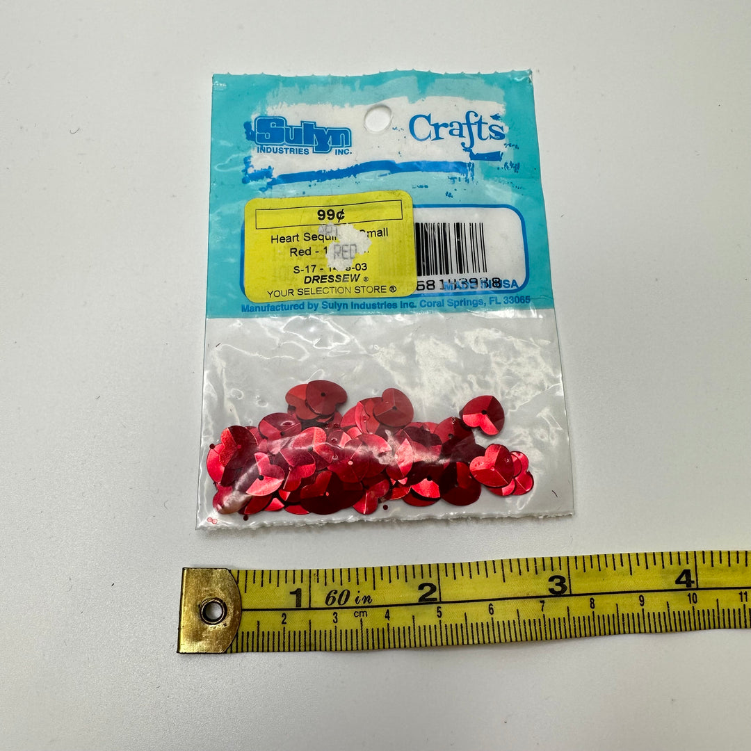 Hearts Sequins - Red - 1 Pack