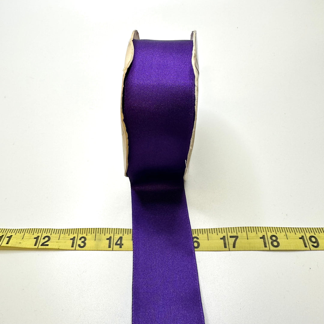 1 ½" (38mm)  Satin Ribbon Trim - Dark Purple - Roll