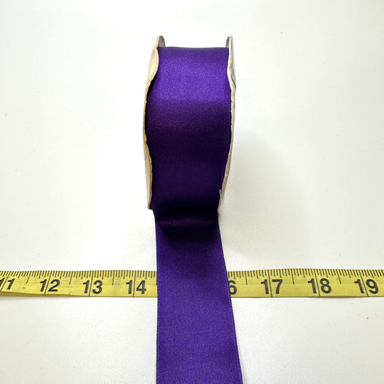 1 ½" (38mm)  Satin Ribbon Trim - Dark Purple - Roll