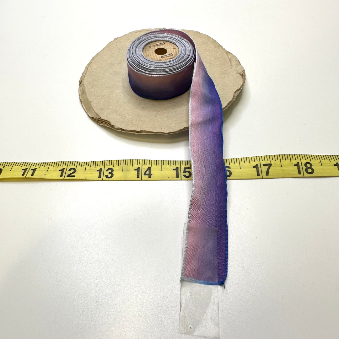 ⅞" (22mm) Wired  Ribbon Trim - Purple/Pink - Roll