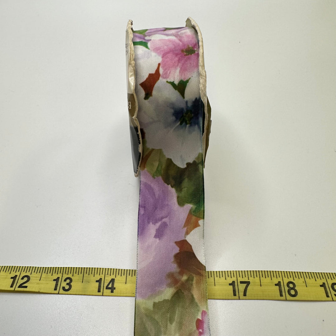 1 ½" (38mm) Wired  Ribbon Trim - Multi - Roll