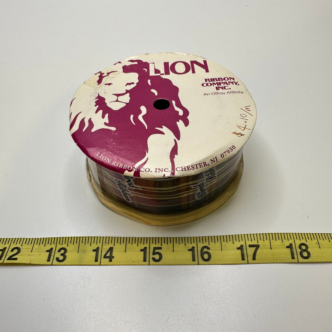 1 ½" (38mm) Wired  Ribbon Trim - Burgundy Multi - Roll