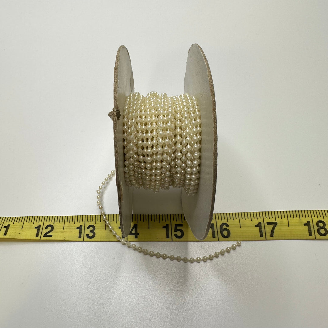 1/16" (2mm) Beaded  Beaded Trim - Light Cream - Roll