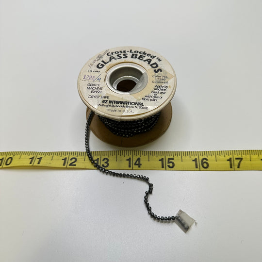 1/16" (2mm) Beaded  Beaded Trim - Black - Roll