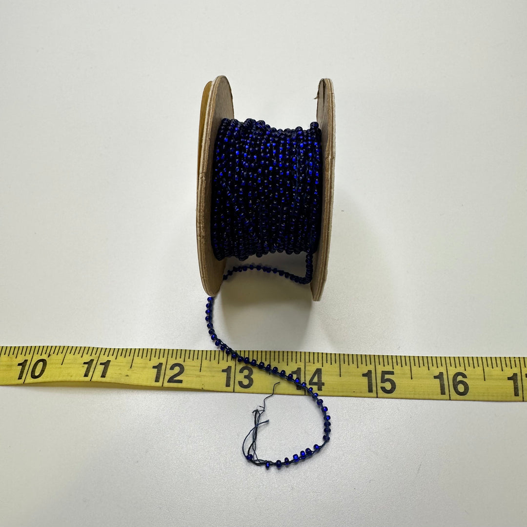 1/16" (2mm) Beaded  Beaded Trim - Dark Blue - Roll