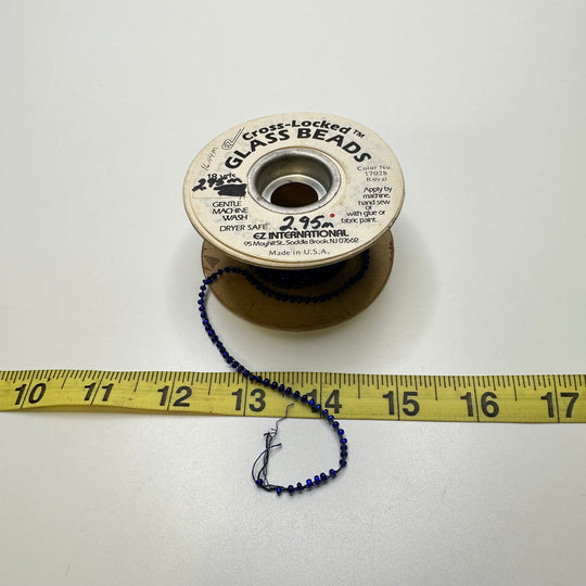 1/16" (2mm) Beaded  Beaded Trim - Dark Blue - Roll