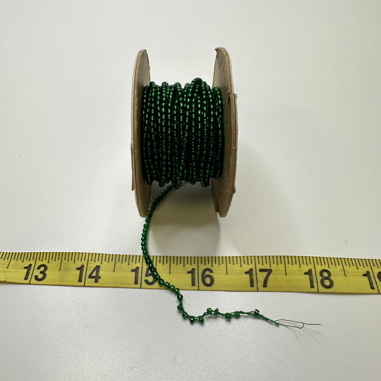 1/16" (2mm) Beaded  Beaded Trim - Green - Roll