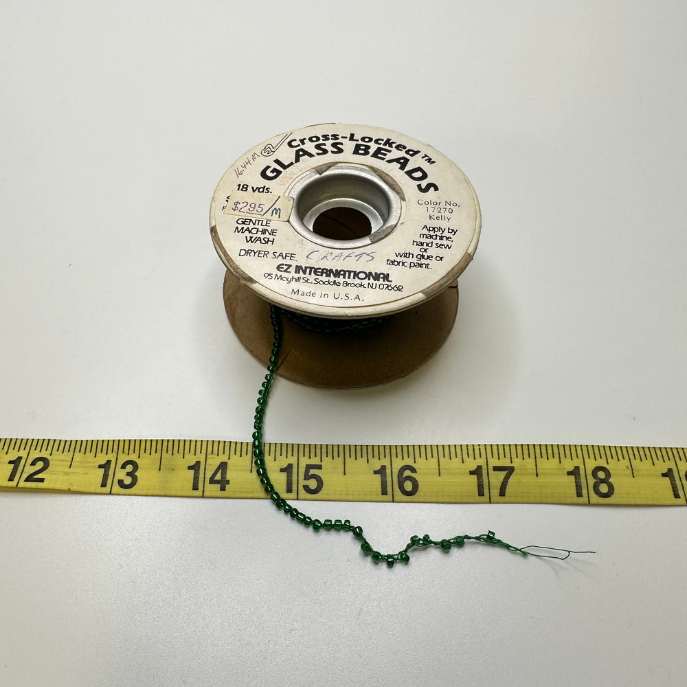 1/16" (2mm) Beaded  Beaded Trim - Green - Roll