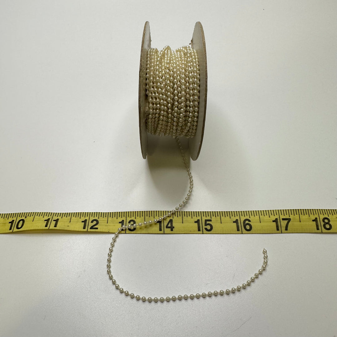 1/16" (2mm) Beaded  Beaded Trim - Cream - Roll