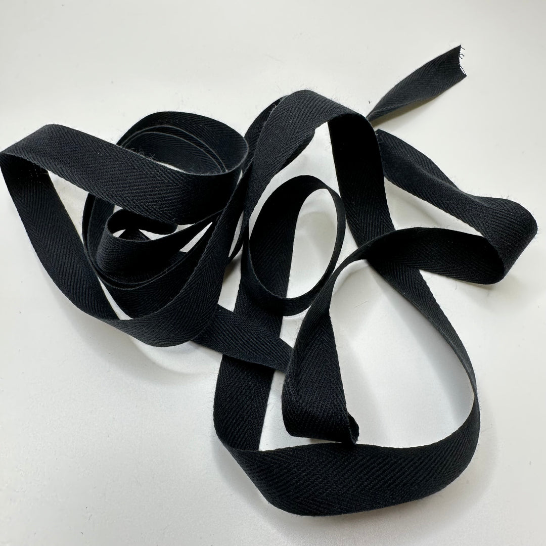 ⅝" (16mm)   Twill Tape Trim - Black - 2M Bundle