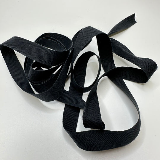 ⅝" (16mm)   Twill Tape Trim - Black - 2M Bundle