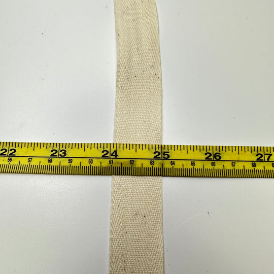 1" (25mm)   Twill Tape Trim - Cream - 4M Bundle