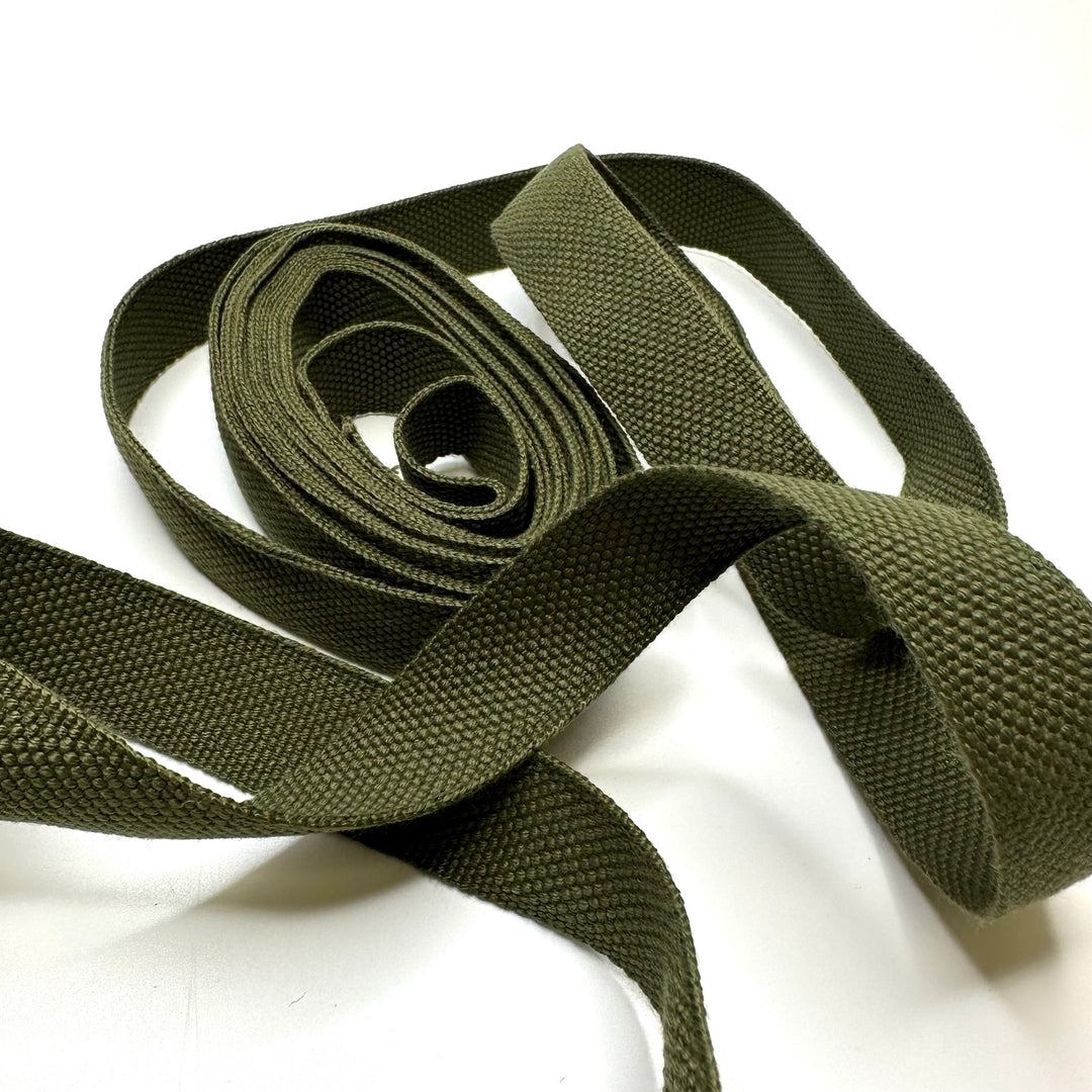 1" (25mm)   Webbing Trim - Dark Green - 4M Bundle
