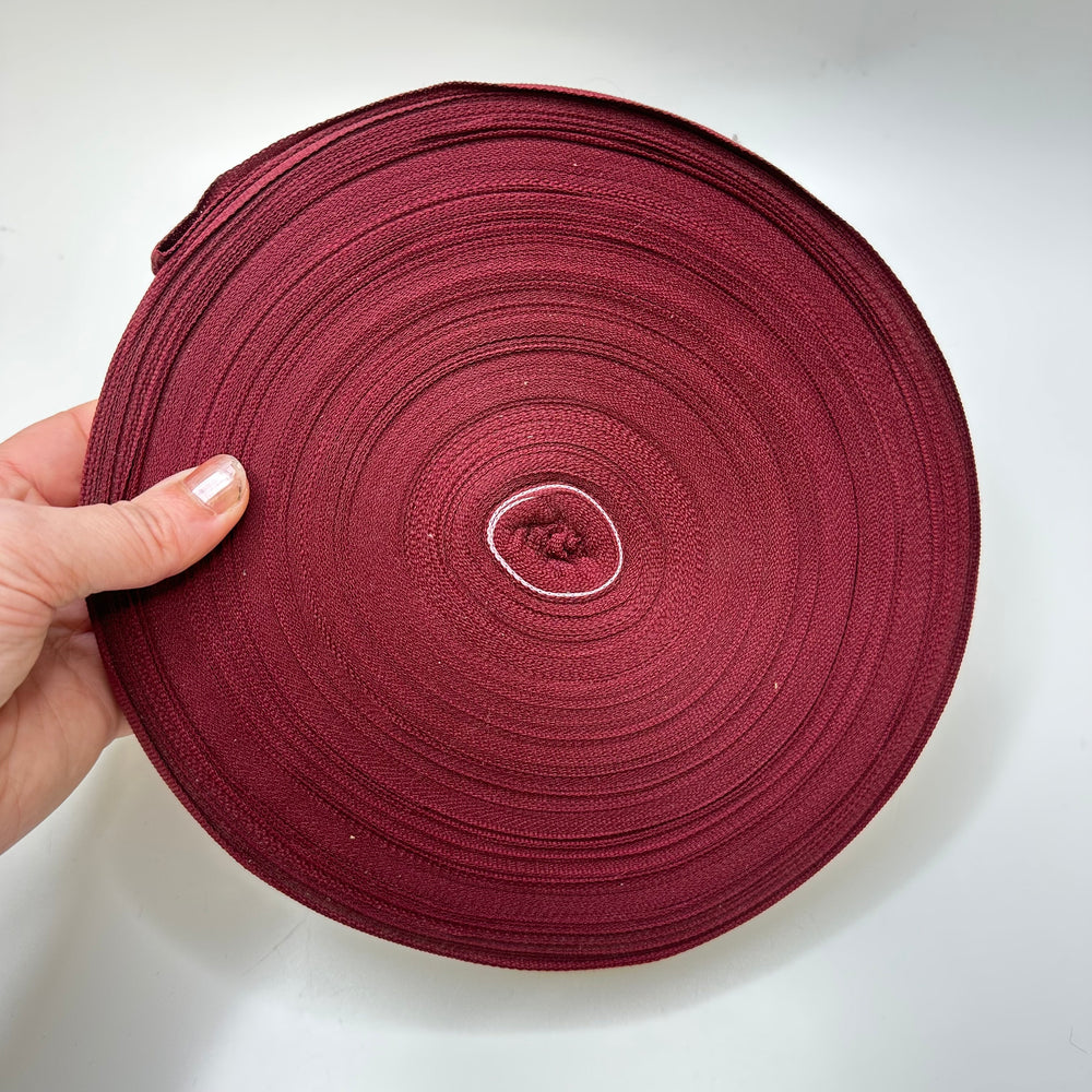 1 ¼" (32mm)   Webbing Trim - Burgundy/Pink - Roll
