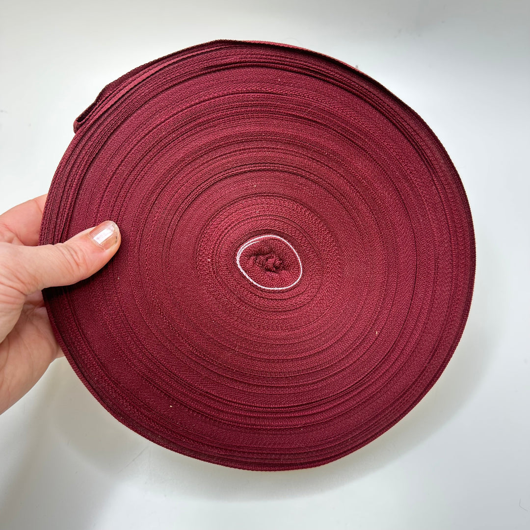 1 ¼" (32mm)   Webbing Trim - Burgundy/Pink - Roll