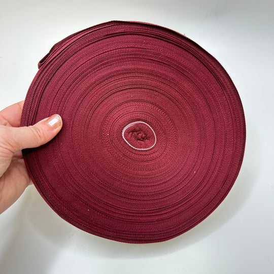 1 ¼" (32mm)   Webbing Trim - Burgundy/Pink - Roll