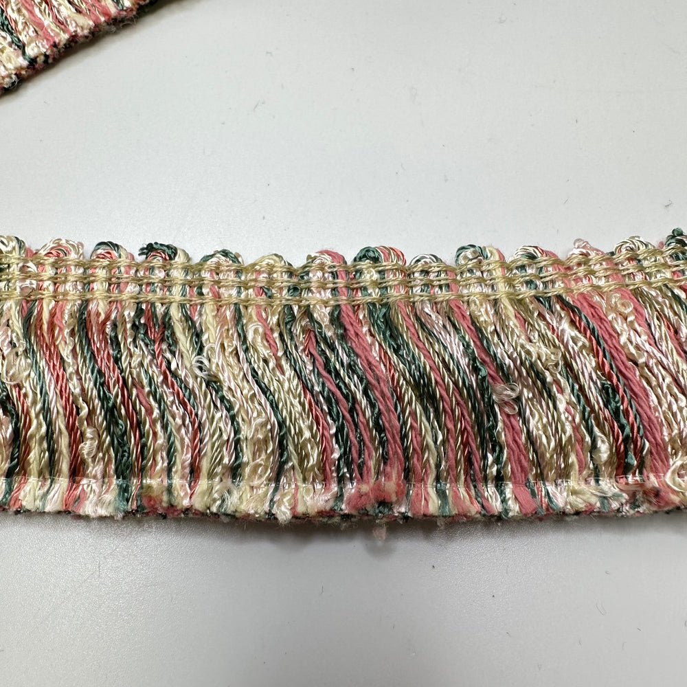 1" (25mm)   Fringe Trim - Pink Cream Green - 2M Bundle