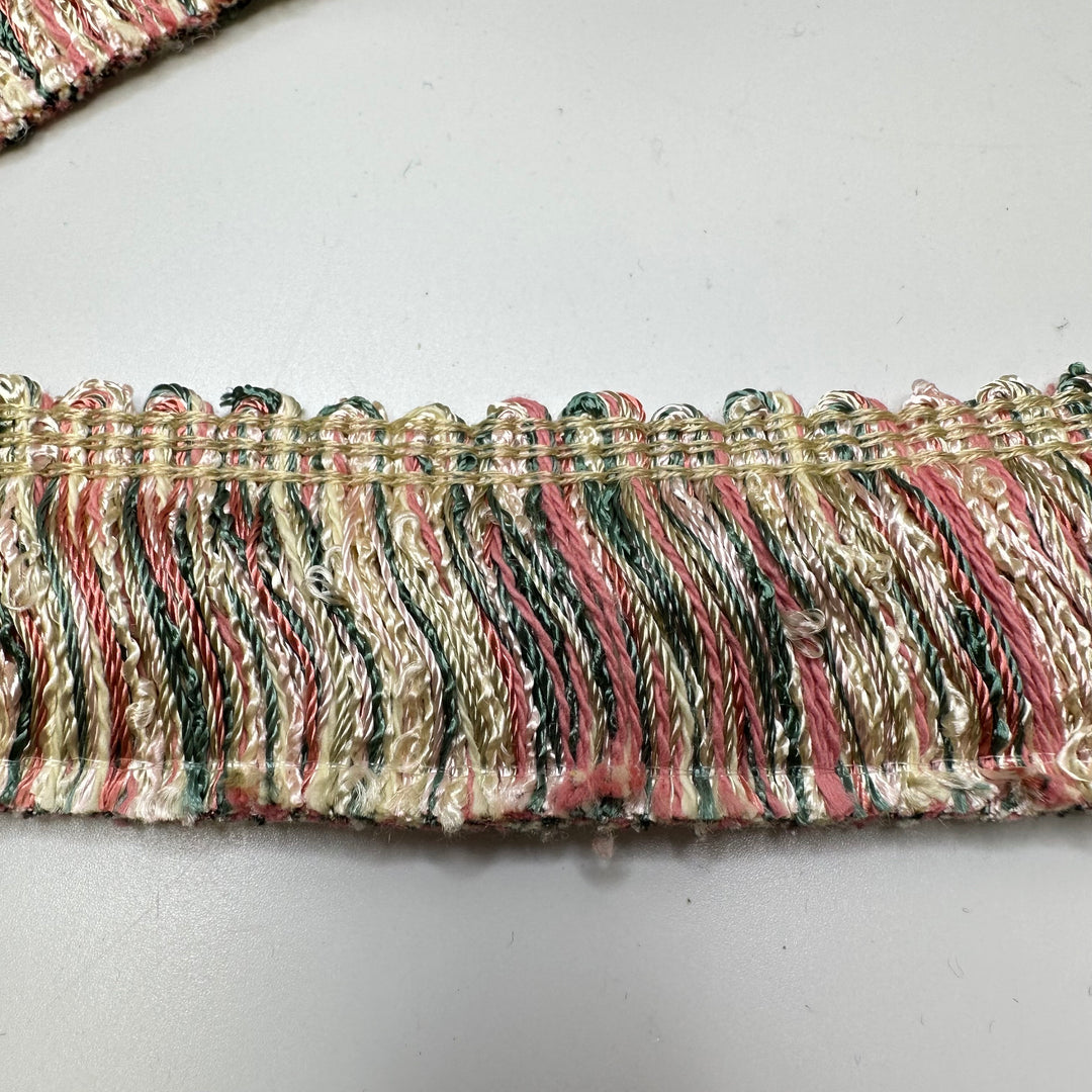 1" (25mm)   Fringe Trim - Pink Cream Green - 2M Bundle