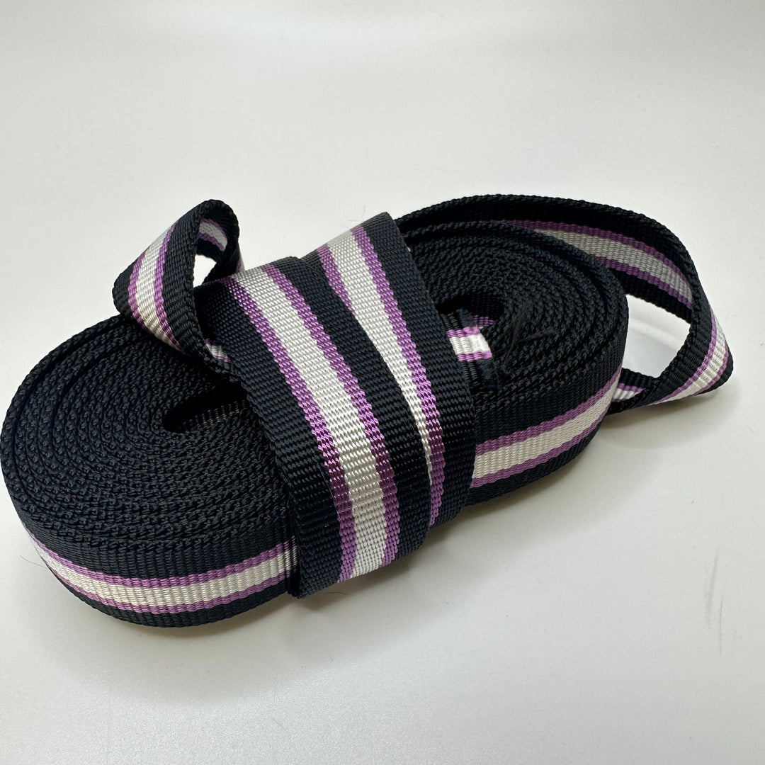 1 ¼" (32mm)   Webbing Trim - Black Purple White - 4M Bundle