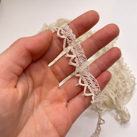 ¾" (19mm)   Lace Trim - Cream - 4M Bundle